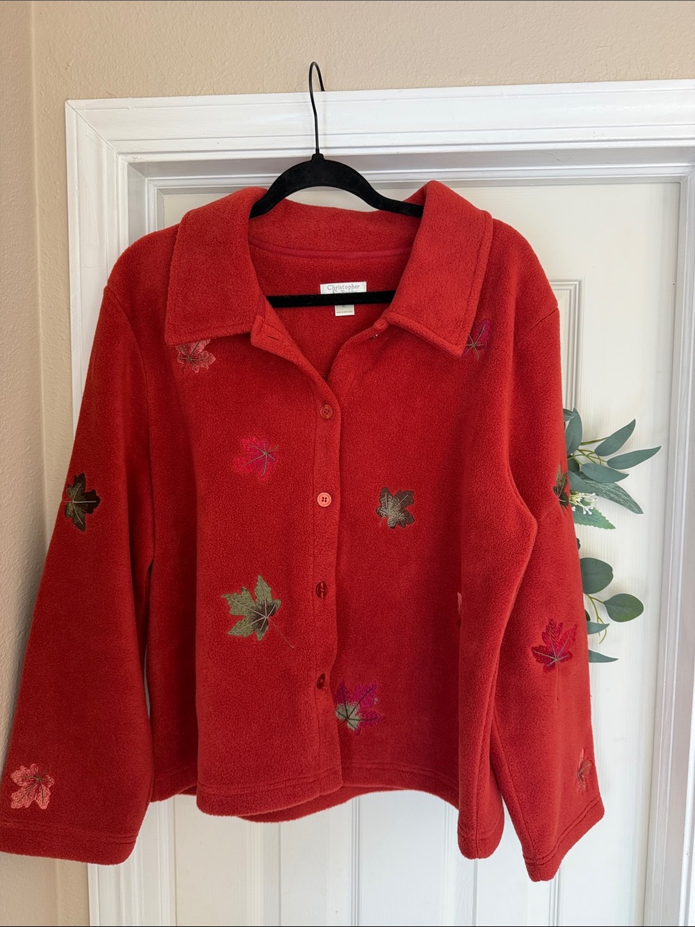 Vintage Christopher & Banks Embroidered Fleece Jacket